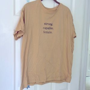 Hillfolk Co. Mustard Yellow Tee Smart. Capable. Female. Size L